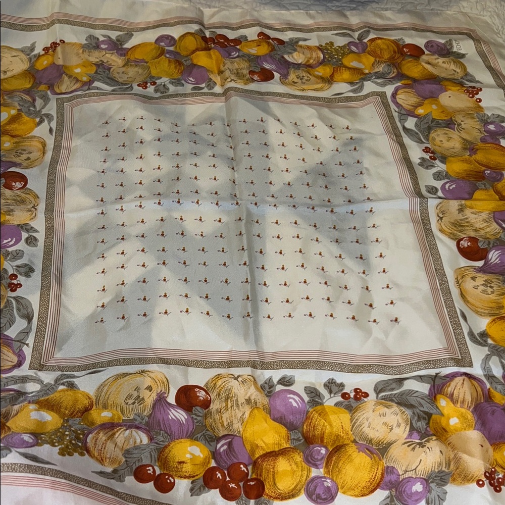 Vintage Echo Large Silk square scarf fruit 30.5”